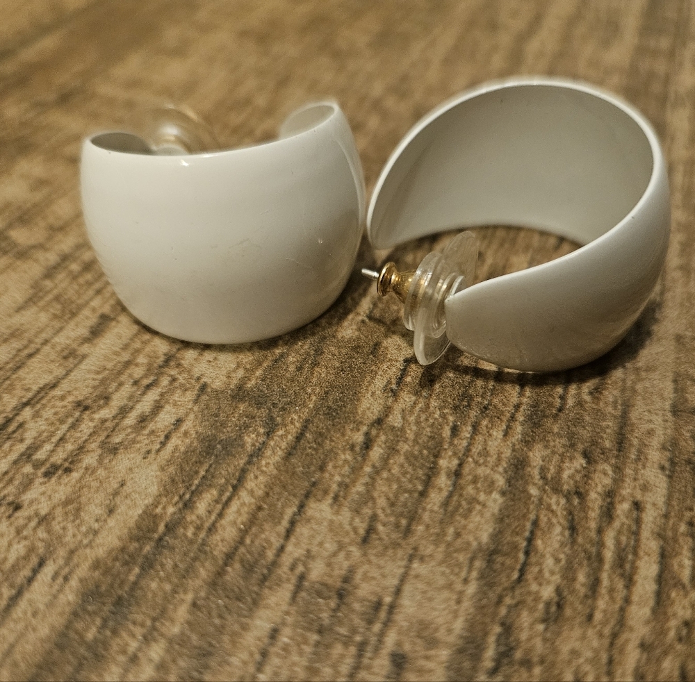 vintage white earrings